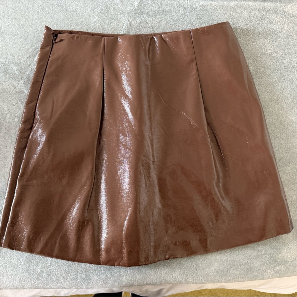 Abercrombie Brown Leather Skort